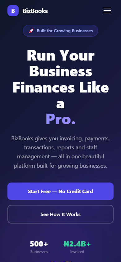 BizBooks mobile app